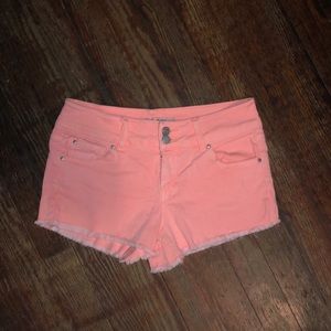 Neon pink Jean shorts!
